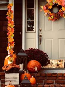 Halloween, Weihnachten 2 Stück Ahorn Blatt Girlande Herbst Girlande Ahorn Blatt 24 m künstliche Herbst Blatt Girlande künstliche Herbst Blatt Hänkende Rebe geeignet für Innen Außen Familie Hochzeit Halloween Thanksgiving Wanddekoration