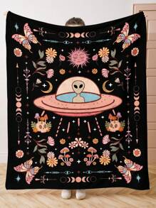 1 cái Huyền bí cổ điển, Người ngoài hành tinh, UFO, Bướm, Hoa, Thực vật, Đầu lâu, Mặt trời và Mặt trăng, Chăn sang trọng họa tiết nấm, Mềm mại và ấm áp, Thích hợp cho mọi mùa, Cho phòng khách, Ghế sofa, Ghế dài và phòng ngủ, Tuyệt vời cho du lịch, Cắm trại , Quà - Nhiều màu - Xem 9