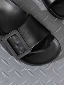 Unisex Casual Open Toe Indoor Slippers, Lightweight & Comfortable For Beach, Pool, Home - Black - View 7