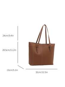 1 件简约绗缝复古大容量单肩包，时尚手提包，多功能手提包，适合上学、通勤、购物、复古风格女士包