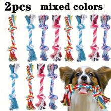 2 piezas/5 piezas Juguetes para mascar de cuerda trenzada de color aleatorio para perros pequeños y medianos, duraderos y de limpieza dental
