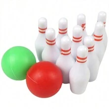 Fun Christmas Decoration And Dollhouse Accessory Doll Mini Bowling Set Holiday Game Prop,Christmas - White - View 5