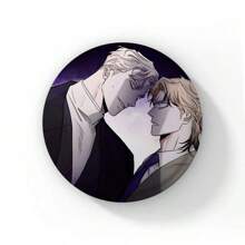 58mm 热门韩国 BL 动漫玫瑰和香槟漫画纽扣别针男孩爱漫画凯撒温胸针徽章包装饰粉丝收藏最佳礼物