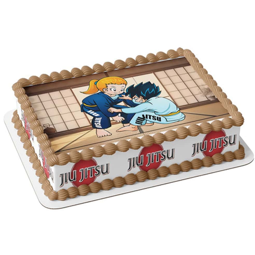 Icing Paper For Decorating Sweets In General For Jiu-Jitsu Baby Cute Cake + Side Strips - Xám - Xem 1