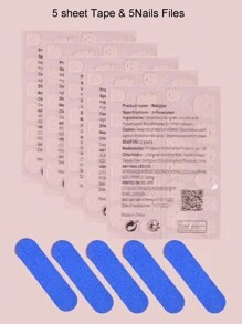 VV MEI JIA ER 5包（120片 - 草莓/彩虹/爱心/法式/动物）可爱小号儿童按压式亚克力假指甲，全覆盖，短椭圆形指甲贴片套装，适合女孩，按压式美甲装饰礼品，包含5卷指甲胶带和5个指甲锉 - 彩色 - 查看 7