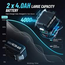Seesii Cordless Electric Impact Wrench 1/2 Inch For Car Home, 580Ft-Lbs(800N.M) Brushless, 3300RPM High Torque Gun W/ 2x 4.0Ah Battery,Charger & 6 Sockets Tools