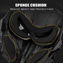 Maska taktyczna Punisher, taktyczne maski do paintballa Airsoft motocykl mężczyźni maska pełnotwarzowa do polowania strzelanie wojskowa maska na Halloween gra wojenna nakrycia głowy - Wielokolorowe - Zobacz 3