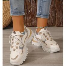 Los zapatos deportivos casuales para mujer son diseños de nicho de suela gruesa con mayor altura. Son zapatos deportivos y zapatillas para correr nuevos, modernos y versátiles, adecuados para las cuatro estaciones. - Multicolor - Ver 3