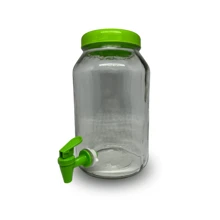 Glass Refreshing Juice Maker Capacity 3lts Lid And Plastic Tap + Blackboard And Chalk - 綠色 - 查看 2