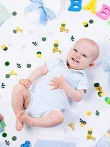 100pcs/Set Baby Gender Reveal Party Confetti Sprinkles Decoration Baby Shower Family Decorations Gifts - Yellow-green - View 4