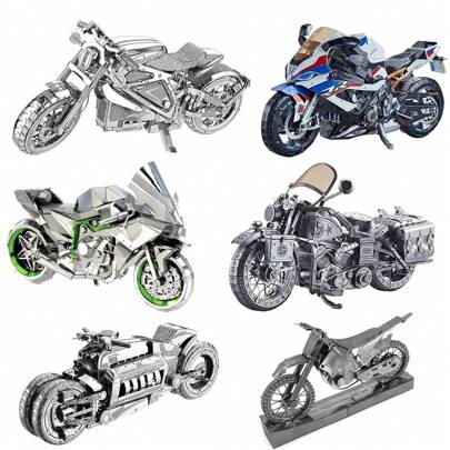 Rompecabezas metálico 3D para ensamblar - Motocicleta, regalo de Navidad