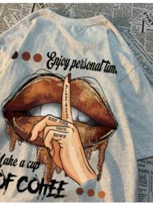 Boca Off Coffee Printed Women's T-Shirt - Grey - View 1