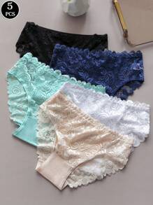 5pcs/Pack Women Lace Panties - Multicolor - View 3