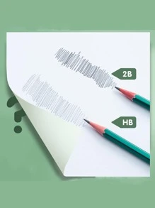 5 支装经典绿木六角铅笔，2B 和 HB 无铅，适用于学生考试、学校和绘画