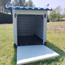 Casa para Perro Raza Mediano Q Perron con doble entrada - Azul - Ver 3
