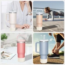 1 Peça Capa de Silicone Rosqueada para Garrafa de Água, 1 Peça Tampa de Silicone com Flor de Maçã-Brava (Compatível com Canudo de 10mm/0,39 polegada), Acessórios Portáteis à Prova de Derrapagem, Choque, Ruído e Poeira para Garrafas de Água, Compatível com , Esportes, Camping, Fitness, Presente do Dia das Mães