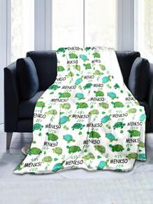 1pc Pet Turtle, Gift For Loved Ones, Friends, Kids, Customized Text, Flannel Printed Blanket - Soft & Comfortable For Bedroom, Sofa, Office, Outdoor Camping, Travel, Holiday Gifts Like Valentine's Day, Mother's Day, Birthday, Anniversary, Graduation, Wedding, Father's Day, Children's Day