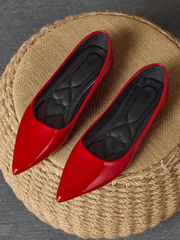 Women Fashion Multi-Color Pointed Toe Brown Shallow Casual Office Versatile Black Flats, Autumn Outdoor High-End Navy Blue Elegant Red Loafers