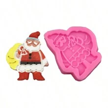 1 件圣诞老人灯圣诞树装饰硅胶模具适用于 DIY 蛋糕、饼干、巧克力烘焙圣诞装饰圣诞装饰圣诞礼物圣诞派对用品圣诞节圣诞装饰圣诞睡衣圣诞礼物圣诞装饰 - 粉色 - 查看 8
