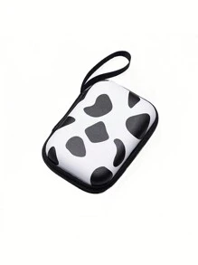 1 pieza Estuche con cremallera impreso EAV, adecuado para cable de datos, auriculares, batería externa, cargador y otros accesorios digitales, bolsa de viaje portátil, estuche de cargador, estuche de auriculares, bolsa de cables, bolsa electrónica, organizador de cables para el hogar, camping