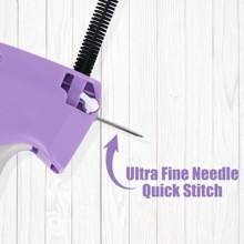 Snelle kledingfixer, Consulbefor naaimachine, Quilt tacking gun, Micro Stitch Gun, Mini Stitch Zomen Gun voor kleding, Micro Tagging Stitch Tool voor kleding (1 Tag Gun + 6 naalden + lijmnaalden 500 wit en 500 zwart)