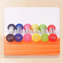 Set de 6 relojes de arena de colores - Relojes de arena de colores para fiestas y decoración del hogar, sin necesidad de batería, accesorio de cronometrado de cocina, decoración del hogar vintage - Multicolor - Ver 5