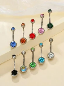 20 件随机肚脐环穿孔多件装肚脐环香蕉杠铃彩色身体肚脐环肚脐杠铃球不锈钢身体穿孔首饰适合女性和情侣