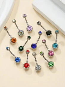 20 件随机肚脐环穿孔多件装肚脐环香蕉杠铃彩色身体肚脐环肚脐杠铃球不锈钢身体穿孔首饰适合女性和情侣