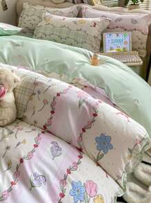 1 件亲肤透气羽绒被套，吸湿排汗柔软质地，耐用可水洗不褪色抗菌加厚保暖被套，适用于卧室、客房、宿舍、儿童房，四季皆宜 - 曼妙花語 - 查看 6