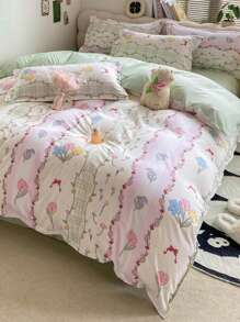 1 件亲肤透气羽绒被套，吸湿排汗柔软质地，耐用可水洗不褪色抗菌加厚保暖被套，适用于卧室、客房、宿舍、儿童房，四季皆宜 - 曼妙花語 - 查看 4