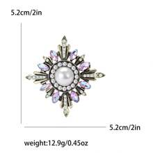 1 件装新款时尚复古全水晶向日葵胸针，适合女士，植物形状领针 - 刺芒太陽花 - 查看 10