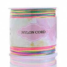 1 Rolo Corda de Nó Chinês de Cordão de Nylon para Fazer Pulseiras, Colares, Artesanato Manual Acessórios, Comprimento 95m/3740in, Largura 0,8mm