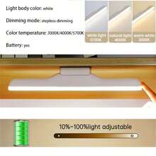 1 件 30 厘米/11.8 英寸化妆镜灯、可调光橱柜灯、壁灯、LED 护眼台灯、触摸开关小夜灯、阅读灯、3 种照明模式 - 三色變光 - 查看 7