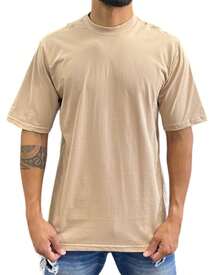 Kit 2 Men's Basic Oversized Streetwear Plain Cotton T-Shirt - 米色 - 查看 2