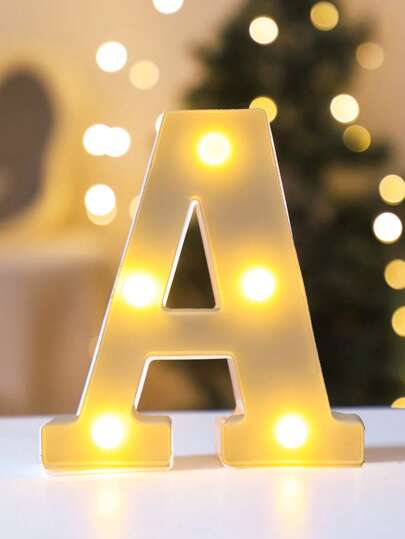 1 pièce Lettre lumineuse blanche de 16 cm/6,3 pouces, lampe à lettre à LED alimentée par batterie, enseigne lumineuse, convient pour la décoration de la chambre d'enfant, mariages, décorations de fête d'anniversaire, décoration de la maison et de la pièce, veilleuse à lettre, lampe décorative BOO, lumières décoratives pour baby shower, décorations familiales, cadeaux