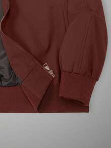 Men's Casual Loose Lapel Jacket - Burgundy - View 5