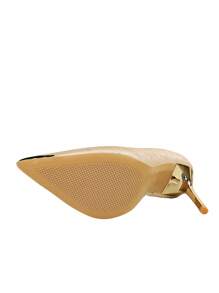 2025秋冬欧洲时尚宴会旗袍风格女士高跟细高跟鞋低帮缎面金属尖头高跟鞋，性感优雅 - 香檳色 - 查看 9