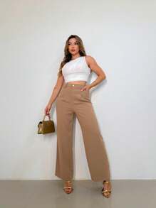 ADD WOMEN'S FASHION EIRELI- XX061, WOMEN'S TAILORED PANTS, HIGH WAIST, PANTALON, ELEGANT, CASUAL, EVERY DAY, WORK, SUPER NAKED. - màu nâu - Xem 4