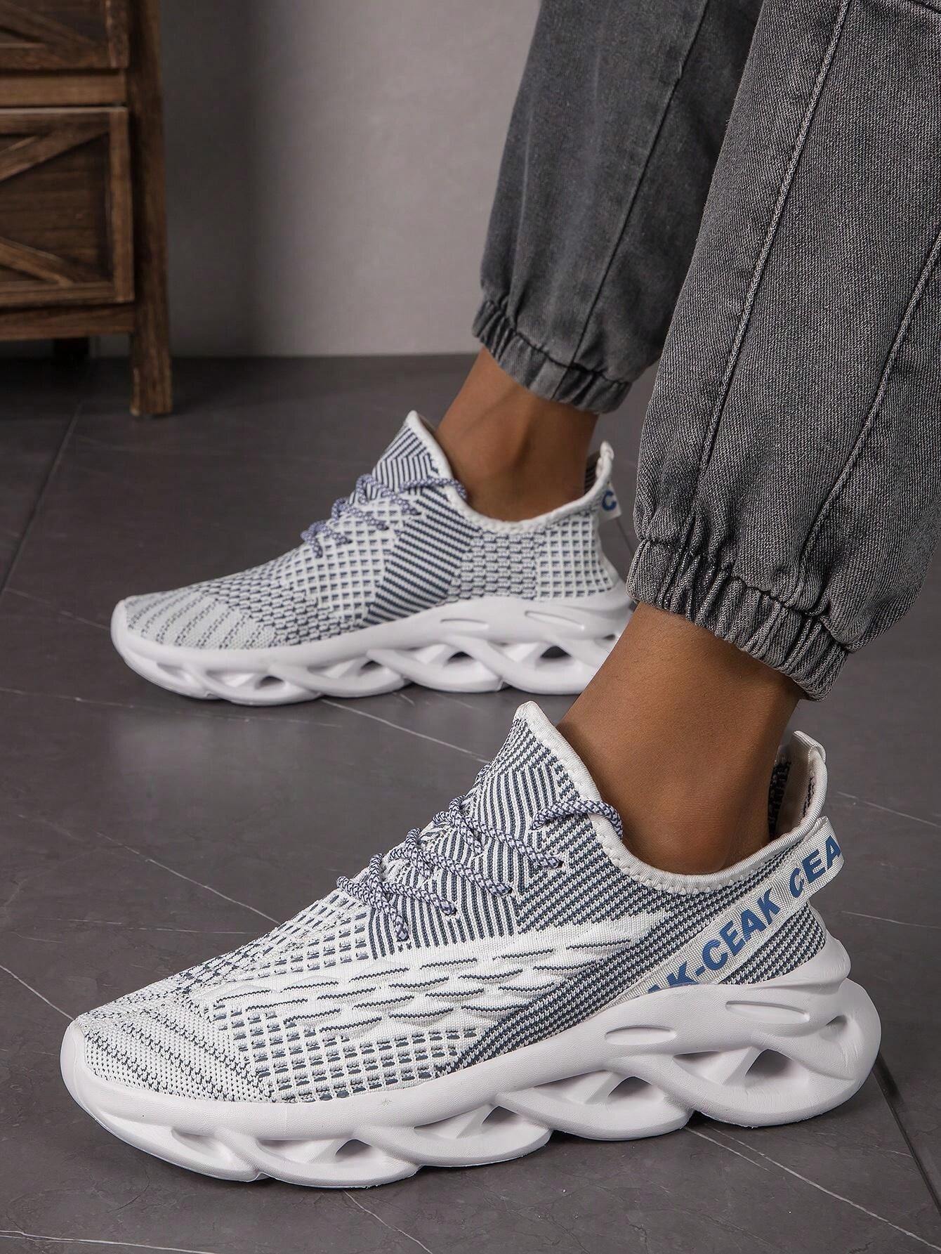 Lightweight Sneakers, Casual Sports Shoes With Trendy Fish Scale Design
