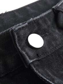 Euro Style Men Ripped Straight Leg Slim Fit Denim Jeans - Black - View 6