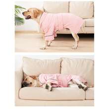 Dog Bathrobe Towel Dog Drying Coat-Dry Fast Dog Bag Fast Drying Super Absorbent Pet Dog Bath Robe Towel - Pink - View 7