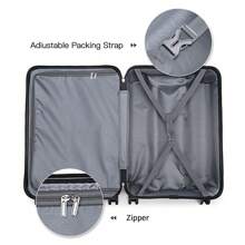 24/28 Inch Fashion Lightweight ABS Hard Case Check-In Suitcase With TSA Lock YKK Zipper 4 Double Wheels Trolley Travel Case Ideal For Men And Women Business Trips Travel Vacations - 藏蓝色 - 查看 8