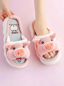 Pantuflas,Lindas Y Cómodas Pantuflas De Cerdito Para Niñas. - Rosa - Ver 4
