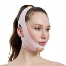 Vendajes faciales, mascarillas faciales reafirmantes, las mascarillas reafirmantes se pueden usar para dormir, hacer ejercicio y yoga. Son livianas, transpirables y no se arrugan cuando se usan. Se pueden - Rojo y blanco - Ver 6