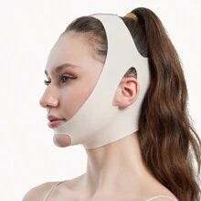 Vendajes faciales, mascarillas faciales reafirmantes, las mascarillas reafirmantes se pueden usar para dormir, hacer ejercicio y yoga. Son livianas, transpirables y no se arrugan cuando se usan. Se pueden - Rojo y blanco - Ver 3