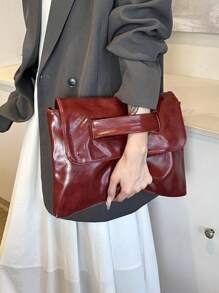 Dedoo 奢华魅力，优雅精致，低调奢华大号黑色方形复古包，母亲节礼物，送给妈妈的方形包，女士和派对女孩的完美之选，适合派对、婚礼、舞会、盛会，送给妈妈、老师、朋友、伴娘的最佳礼物 - 紅色 - 查看 4