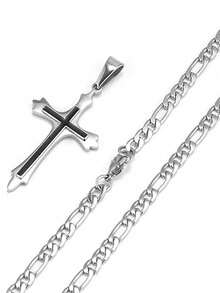 1 Máy Tính Unisex Thép Không Gỉ Đôi Túi Đeo Chéo Vòng Cổ, 20-24 Inch Chiều Dài Dây Xích, món Quà Trang Sức Dành Cho Nam Và Nữ - dây chuyền mặt dây chuyền bé trai và bé gái - Xem 6