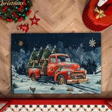 1 Tấm Thảm Sấy Đĩa In Hình Xe Tải Cây Giáng Sinh, Tấm Sấy Mặt Bếp Thấm Hút Mới, Thảm Khô Nhanh Chống Trượt Bằng Silicon Mềm Cho Quầy Bếp, Máy Pha Cà Phê, Máy Pha Cà Phê, V. V. - Nhiều màu - Xem 5