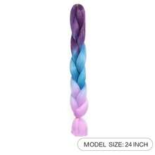 Synthetische Haarverlängerungen in Dreifarbton zum Flechten von Zöpfen, Jumbo Zopf Haare für Crochet Box Expression Zöpfe, 24 Zoll, geeignet für täglichen Gebrauch und Partys