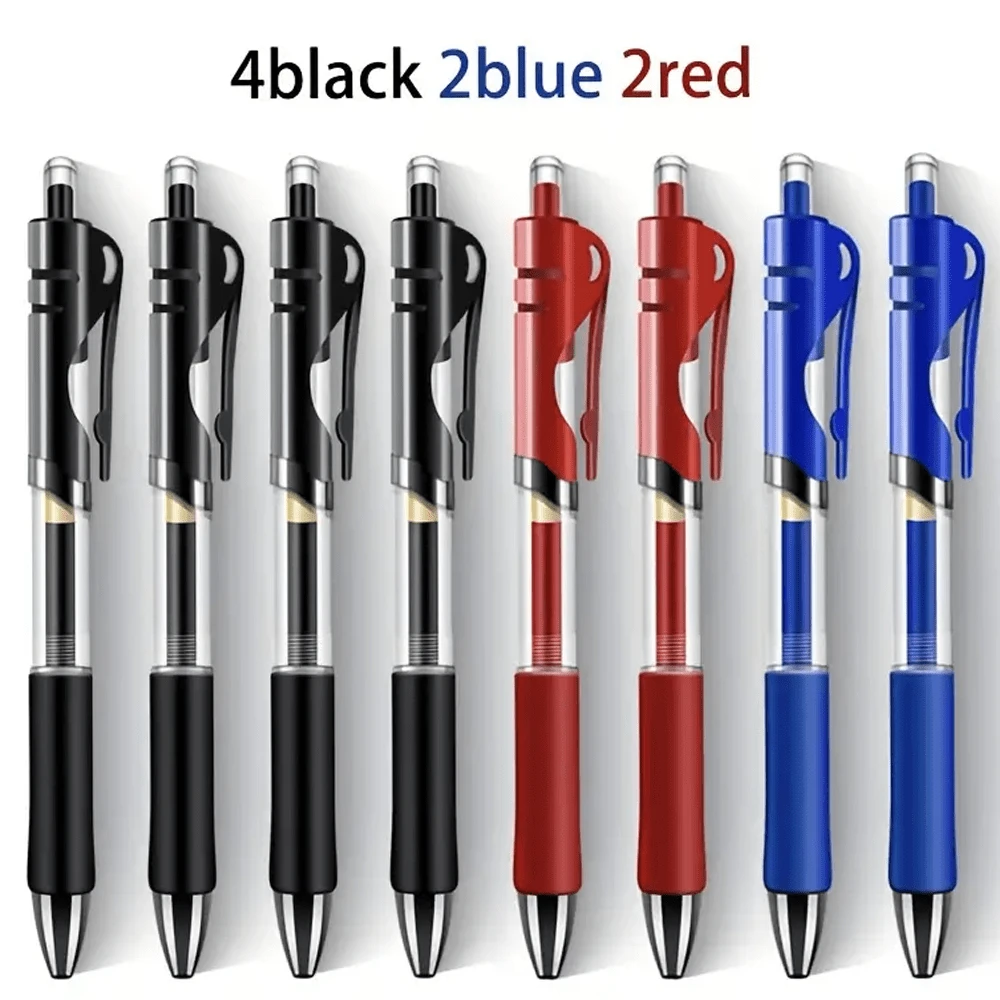 6-12pcs Retractable Neutral Pen Set - 0.5mm Replaceable Ink, Suitable For Office And School Writing - Black, Red And Blue, Back To School